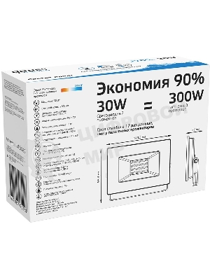 Прожектор светодиодный Gauss LED 30W IP65 6500К черный 1/10