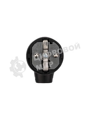 Вилка Rexant угловая влагозащищенная с кольцом, с/з, 16 А, IP44 каучук