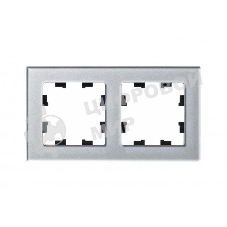 Рамка 2-м AtlasDesign Nature стекло, алюм. SchE ATN320302