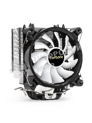 Кулер для процессора ExeGate Dark Magic EXX400V2-PWM.RGb серебристый, 120 мм, алюминий/медь, 2100 об/мин, 24 дБ, 4 pin, 140 Вт, 155 мм