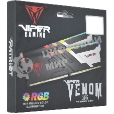Оперативная память Patriot Viper Venom, DDR5, 64GB (2x32GB), 5600MHz, CL40, DIMM, с радиаторами, RGB, черный