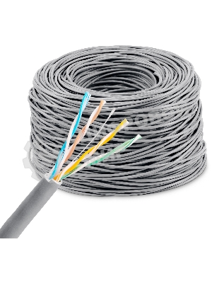 Кабель сетевой Buro BU-COP-040-100M UTP 4 пары cat5E solid 0.40мм Cu 100м серый