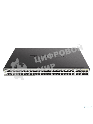 Коммутатор DGS-1210-52MP/F Smart L2 Switch 48х1000Base-T PoE, 4хCombo 1000Base-T/SFP, PoE Budget 370W, Compact CLI