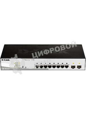 Коммутатор настраиваемый L2 PoE-коммутатор, 8x1000Base-T PoE, 2х1000Base-X SFP, PoE-бюджет 65 Вт, упрощенный интерфейс CLI