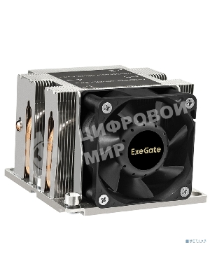 Кулер для процессора ExeGate ESNK-P0068AP4.PWM.2U.3647.Cu серебристый/черный, 60 мм, алюминий/медь, 6800 об/мин, 52 дБ, 4 pin, 205 Вт, 64.5 мм