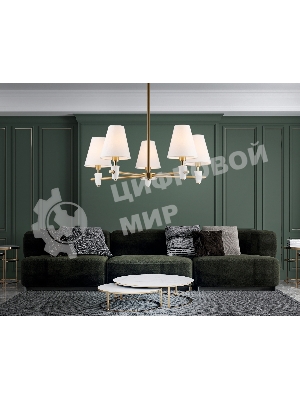 Люстра Ambrella light LH75044/5 BS/WH латунь/белый E14*5 max 40W D700*580