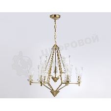Светильник Ambrella light TR3233/6+3 BS/FR латунь/белый матовый E14*9 max 40W D730*720