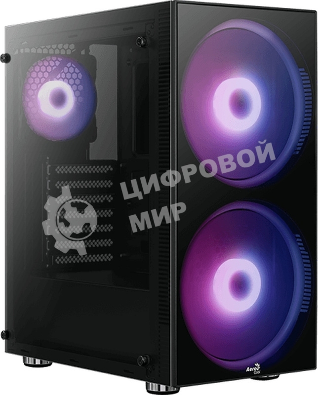 Компьютерный корпус Aerocool/Formula Python (3xUSB, 2xAudio, 0.5 мм,2x200 мм FAN, прозрачная стенка-закаленное стекло, ATX, без БП)
