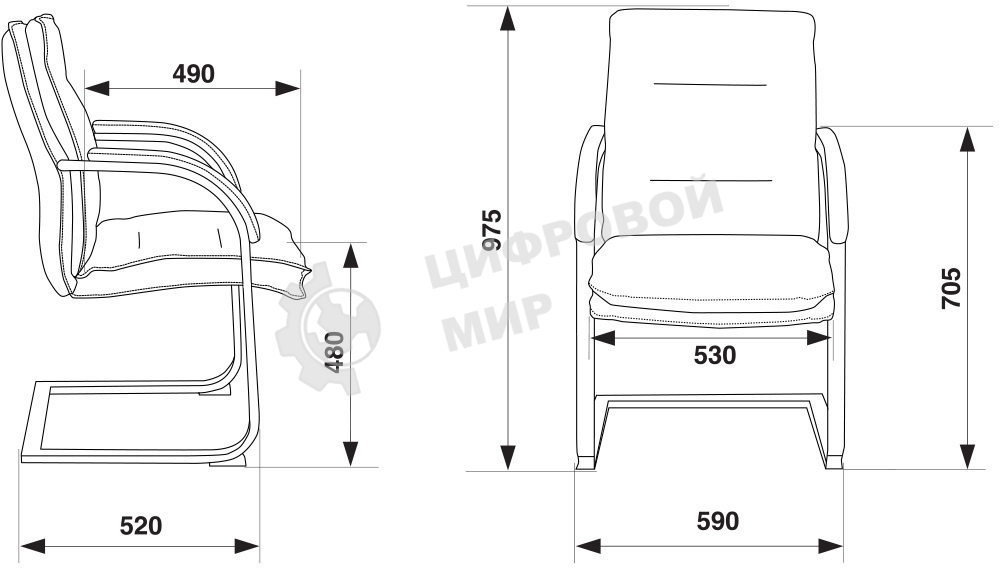 Кресло офисное Бюрократ T-9927SL-LOW-V Leather Eichel светло-коричневый, кожа, низк. спин. полозья металл хром