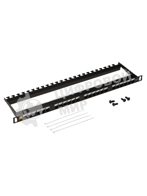 Патч-панель LANMASTER компактная 24 порта, UTP, кат.5E, 0.5U