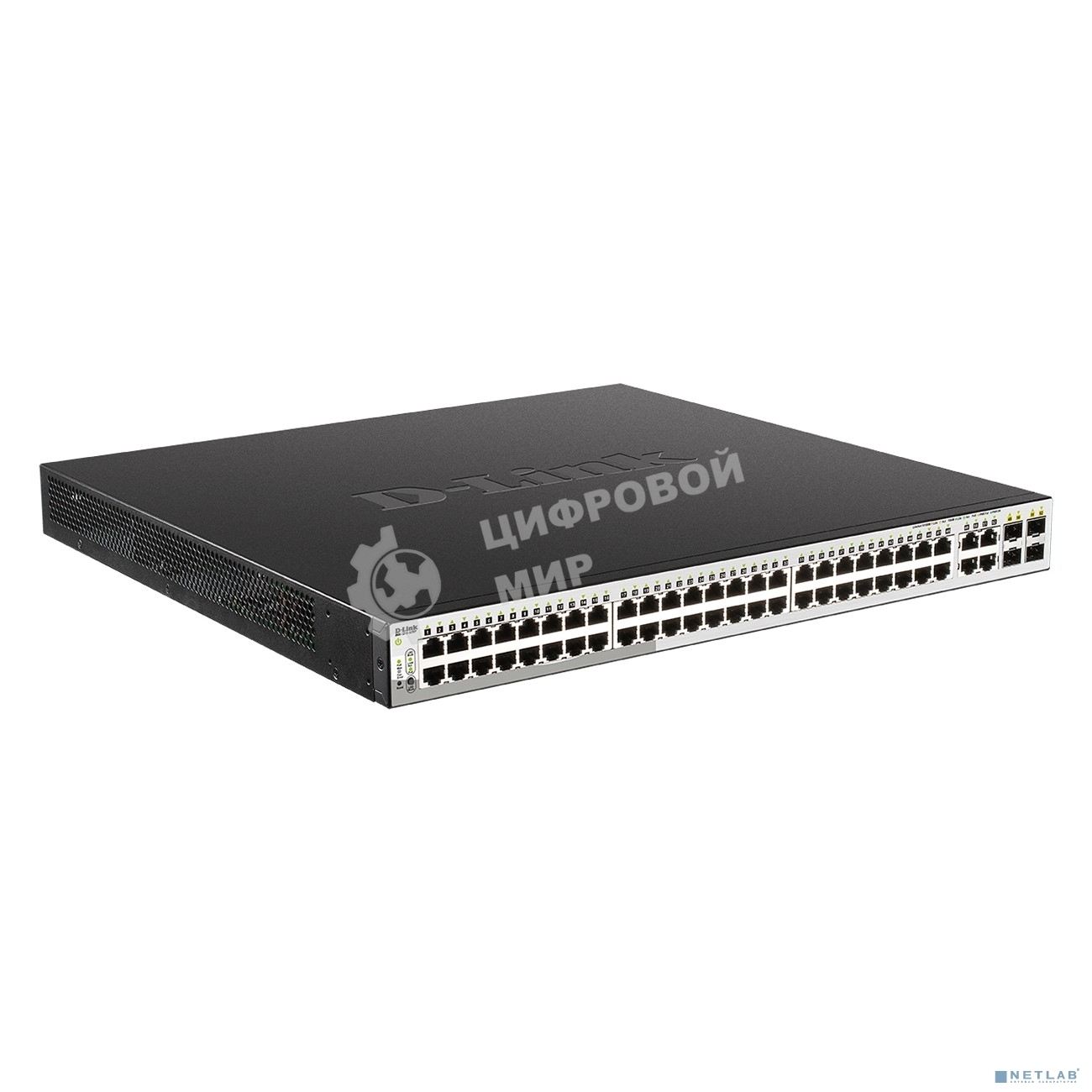 Коммутатор DGS-1210-52MP/F Smart L2 Switch 48х1000Base-T PoE, 4хCombo 1000Base-T/SFP, PoE Budget 370W, Compact CLI