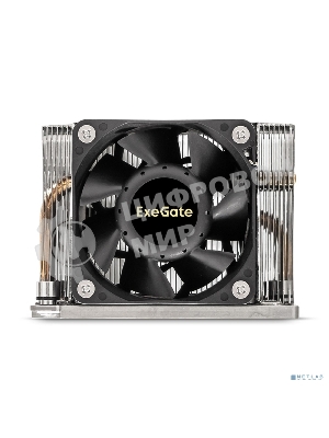 Кулер для процессора ExeGate ESNK-P0068AP4.PWM.2U.3647.Cu серебристый/черный, 60 мм, алюминий/медь, 6800 об/мин, 52 дБ, 4 pin, 205 Вт, 64.5 мм
