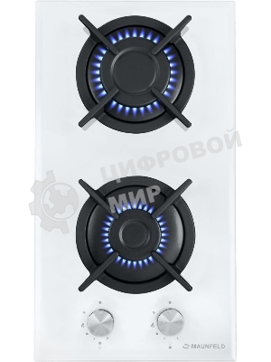 Газовая варочная панель Maunfeld EGHG.32.1CW/G, 2 конфорки, закаленное стекло, белый