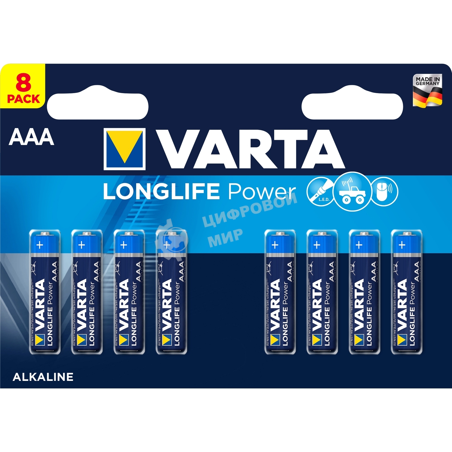 Батарейка Varta LONGLIFE POWER (HIGH ENERGY) LR03 AAA BL8 Alkaline 1.5V (4903) (8/160) (8 шт.)