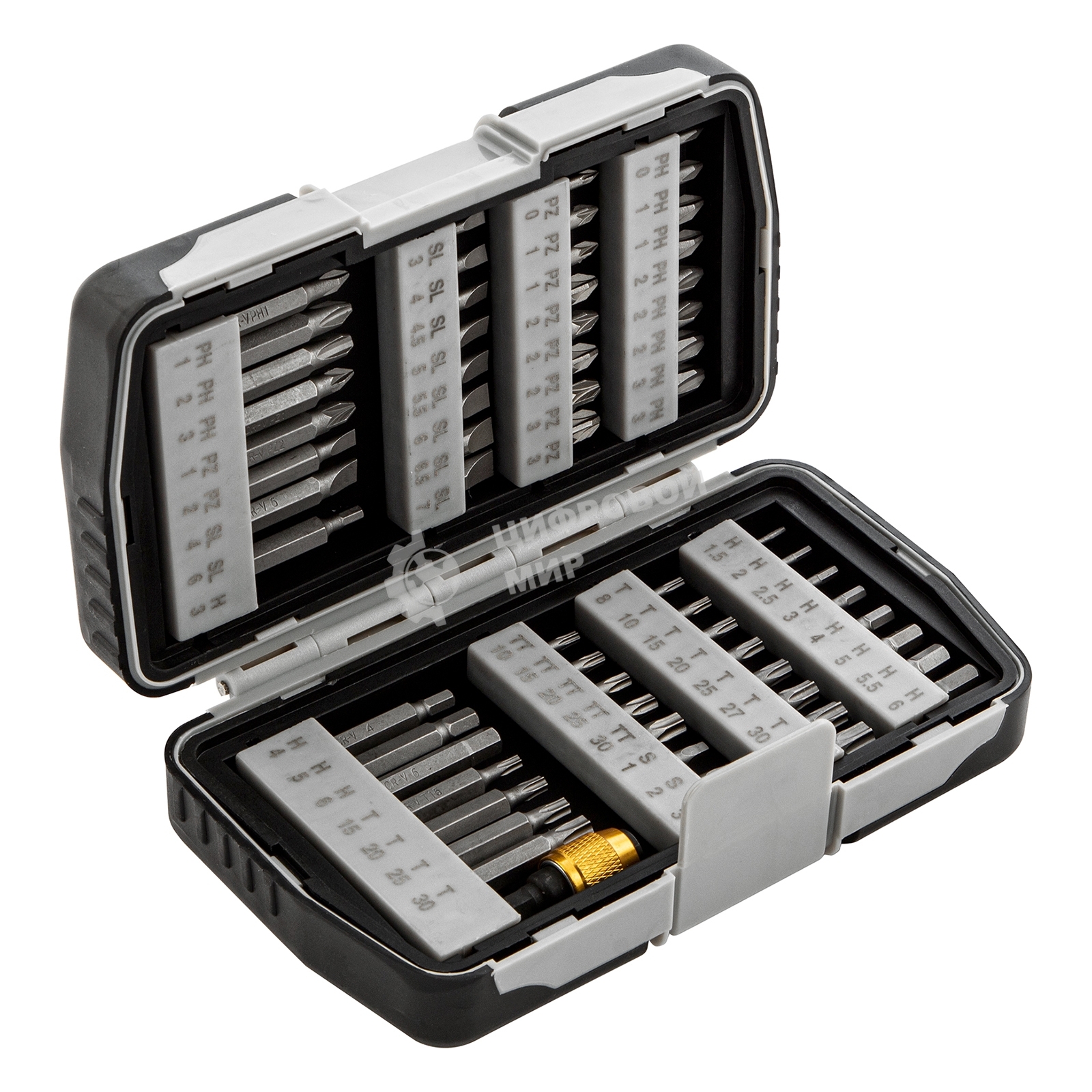 Набор бит Matrix магнитный адаптер crv в плат.боксе 64шт