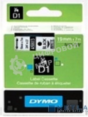 Расходные материалы Картридж с нейлоновой лентой для неровных поверхностей 19мм х 3,5м., черный шрифт на белом фоне S0718050