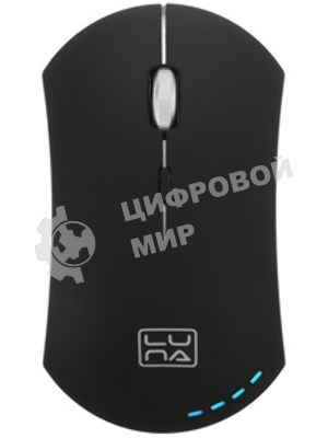 Мышь беспроводная Qumo Office Luna M74 черный, 1600 dpi, радиоканал, USB, кнопки - 6