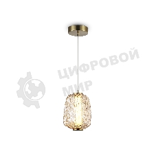 Подвесной светодиодный светильник Ambrella light LH30101 SB/TI бронза/янтарь 8W 3000K 140*140*1575