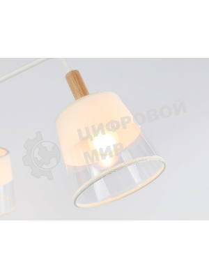 Светильник Ambrella light TR4737/3 WH/LW белый/светлое дерево E27/3 max 40W D760*350