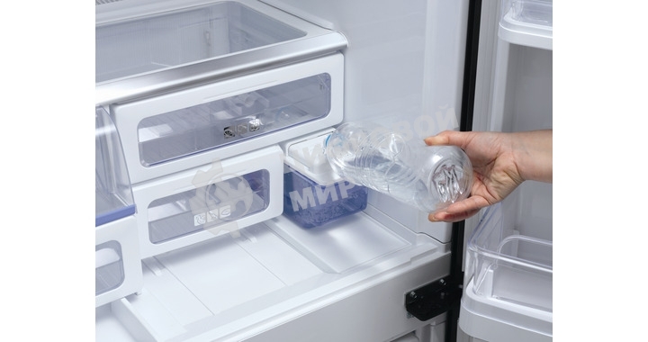 Холодильник Sharp SJ-FS97VSL серебристый трехкамерный 393/207 л морозилка снизу