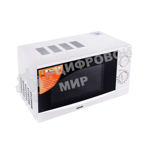Микроволновая печь Mystery MMW-2012 белый, 20 л, 800 Вт, переключатели - поворотный механизм
