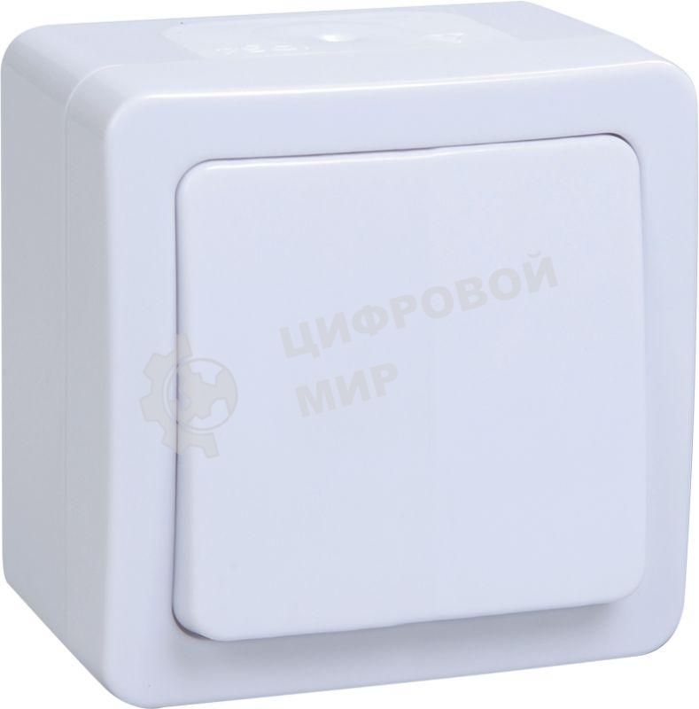 Выключатель 1-кл. ОП ГЕРМЕС PLUS 10А IP54 ВСп20-1-0-ГПБ проход. белый IEK EVMP12-K01-10-54-EC