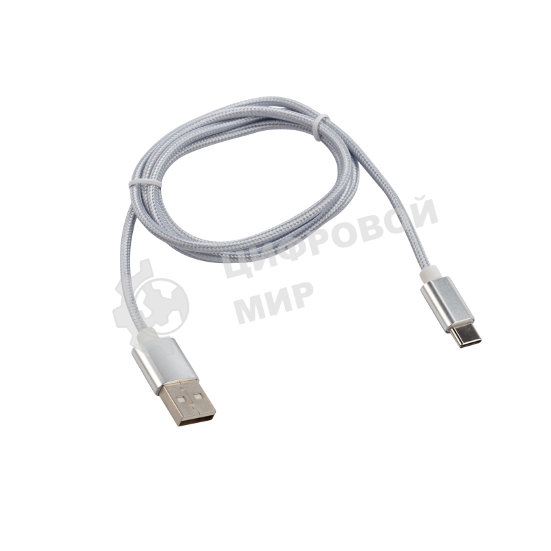 Кабель USB-Type-C Rexant 2A/nylon/silver/1м
