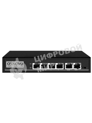 Коммутатор Osnovo SW-20600/A(80W), 6×100 Мбит/с (4×PoE), неуправляемый