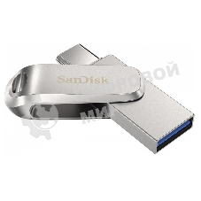 Флешка USB SanDisk Ultra Dual Luxe (SDDDC4-512G-G46), 512Gb, USB 3.2 Gen 1/USB Type-C, R/W 400/150, серебристый