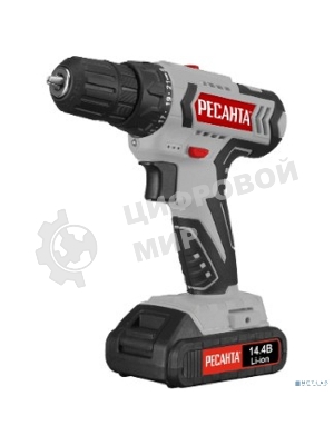 Дрель-шуруповерт Ресанта ДА-14-2ЛК, 14,4 В, 2 Ач, 45 Нм, щеточный