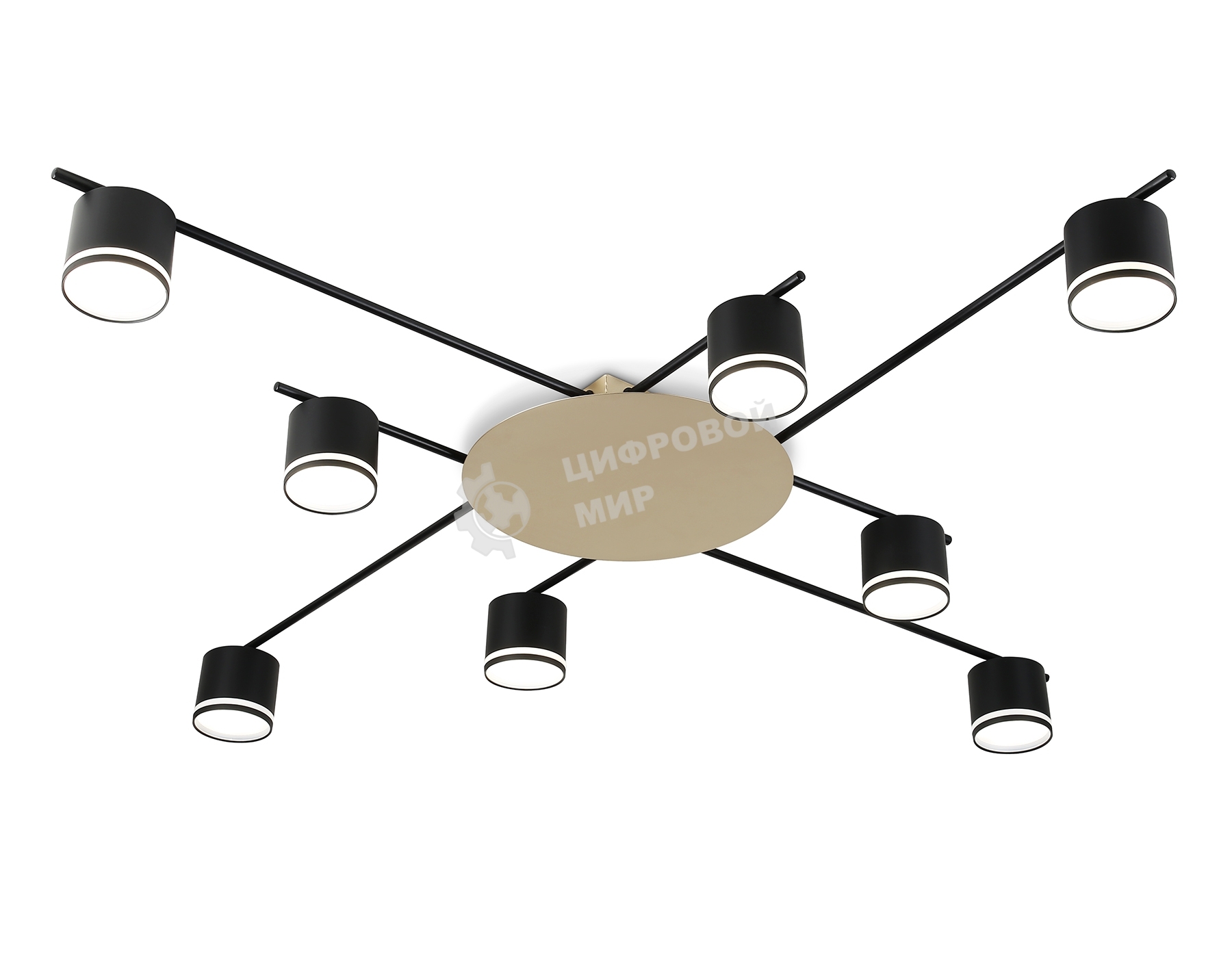 Потолочный светильник Ambrella light FL51760/8 BK/GD черный/золото GX53/8 max 12W 870*870*95