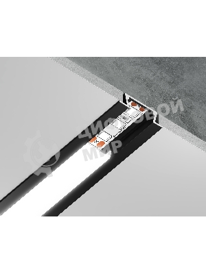Алюминиевый профиль Ambrella light GP1001BK черный 2000*21.5*6.8