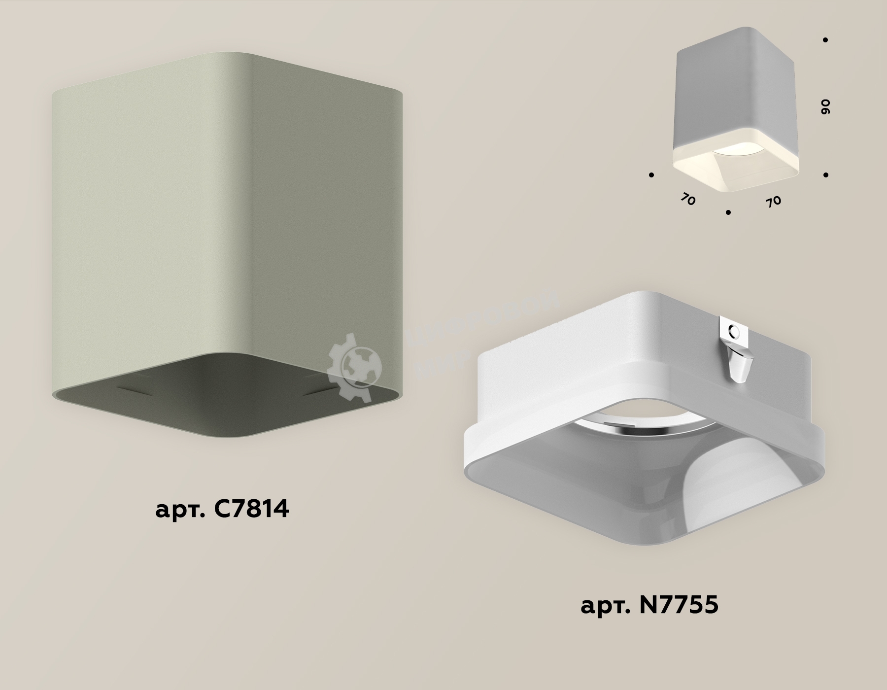 Светильник Ambrella Light XS7814010 SGR/FR серый песок/белый матовый MR16 GU5.3 (C7814, N7755)