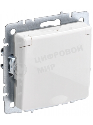 Розетка с з/к/ш с кр. 16А IP44 РСбш10-3-44-БрБ белый IEK BRITE