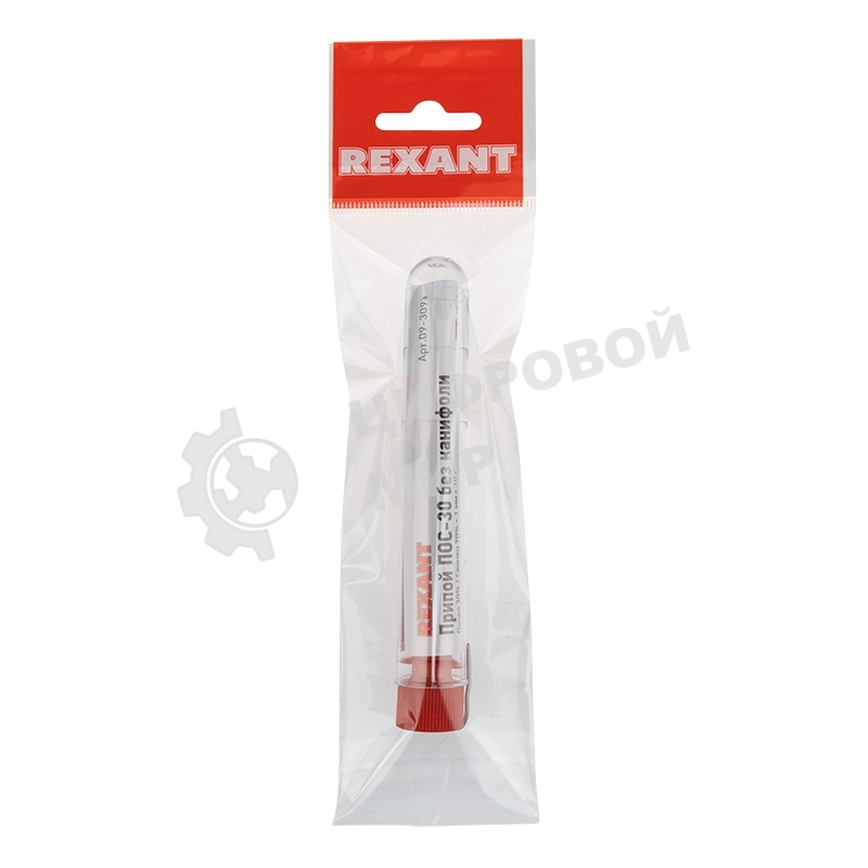 Припой без канифоли ПОС-30 Rexant, 10 г, Ø1.0 мм, (олово 30%, свинец 70%), колба