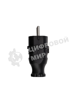 Вилка Rexant прямая влагозащищенная, с/з, 16 А, IP44 каучук