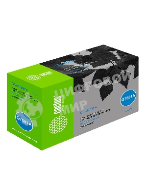 Картридж лазерный Cactus CS-Q7581A голубой (6000 стр.) для HP Color LaserJet CP3505/3800