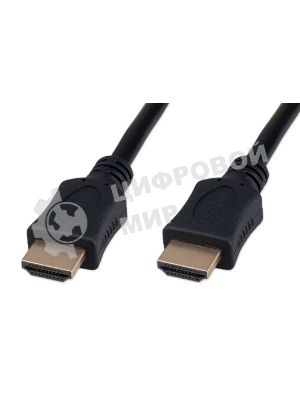 Кабель HDMI Cablexpert CC-HDMI4L-5M, 19M/19M, v2.0, Light, позол.контакты, экран, 5м, черный, пакет