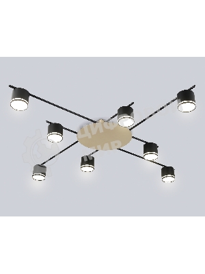 Потолочный светильник Ambrella light FL51760/8 BK/GD черный/золото GX53/8 max 12W 870*870*95