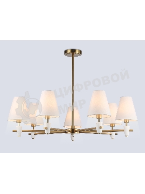 Люстра Ambrella light LH75045/7 BS/WH латунь/белый E14*7 max 40W D840*580