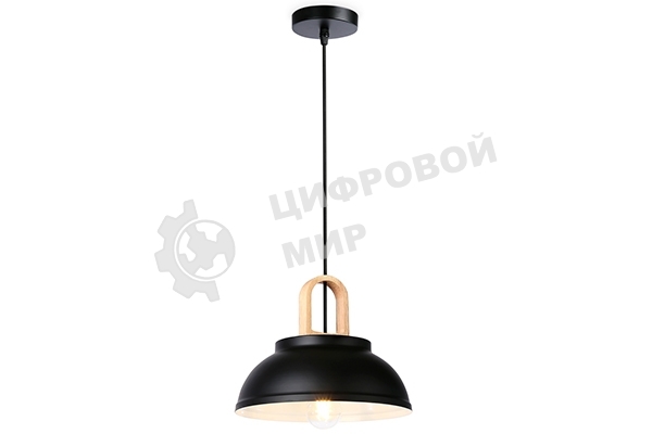 Светильник Ambrella light TR8192 BK/LW черный/светлое дерево E27 max 40W D290*900