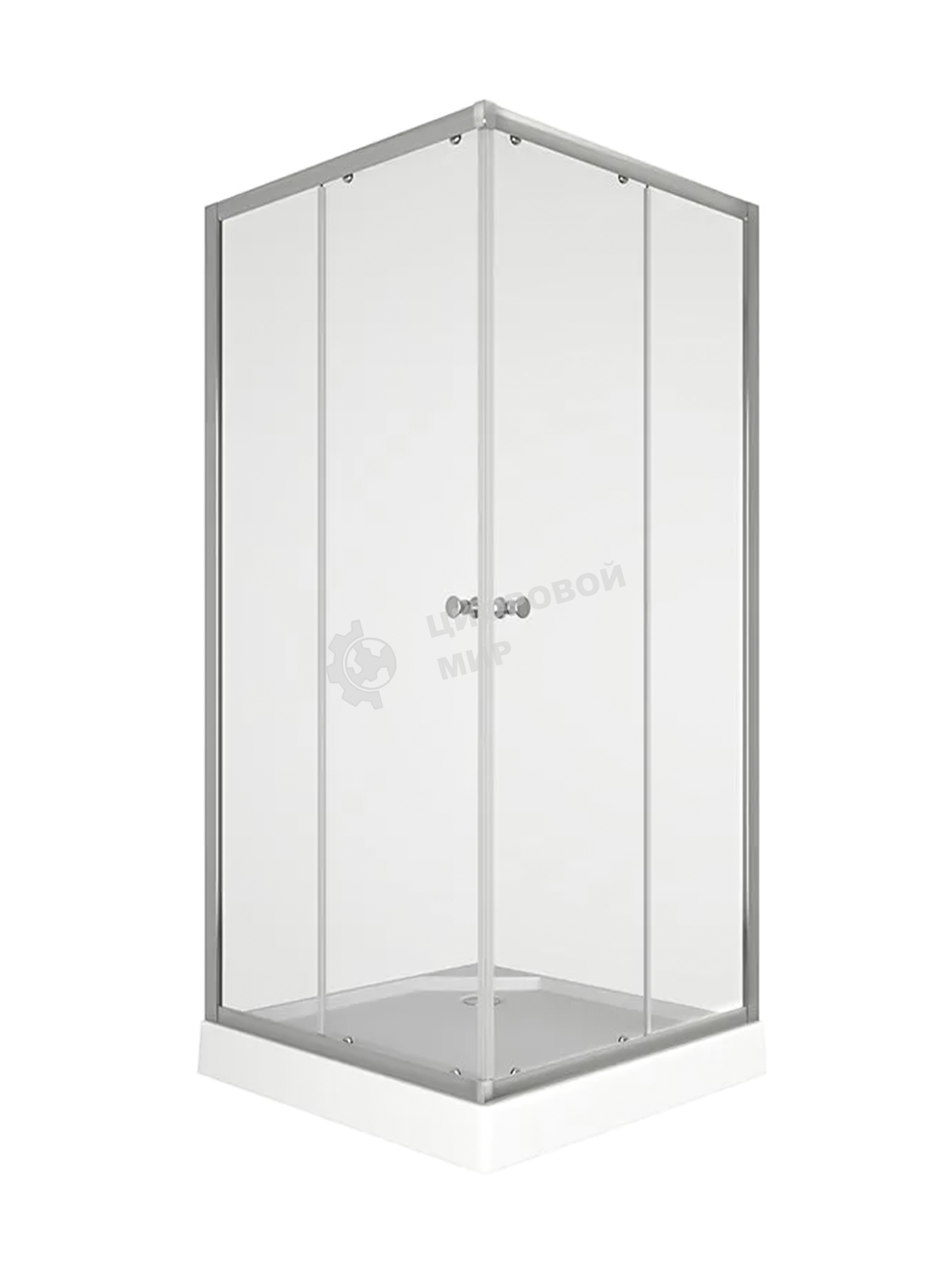 Душевой уголок BAU Stil Hit с поддоном 100x100х195, прозрачное закаленное стекло, хромированный проф