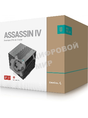 Кулер для процессора DEEPCOOL ASSASSIN IV черный, 120 мм, алюминий/медь, 1700 об/мин, 29.3 дБ, 4 pin, 280 Вт, 164 мм