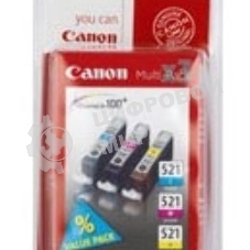 Картридж струйный Canon CLI-521 (2934B010) голубой/пурпурный/желтый набор карт. для Canon Pixma MP540/620/630/980