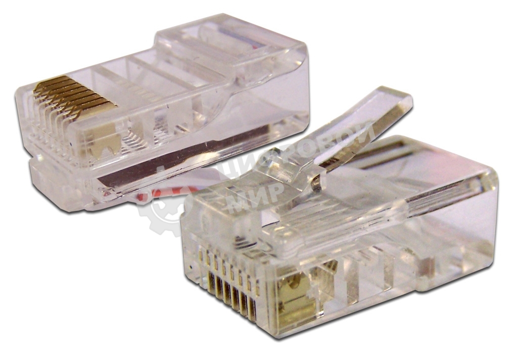 Коннектор LANMASTER RJ45 UTP 8P8C, универсальный, cat.6, 100 шт.