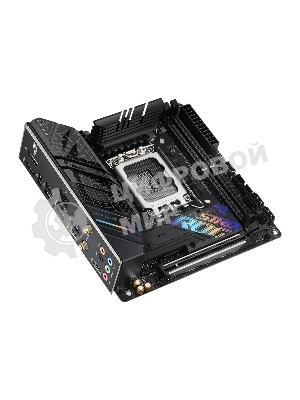 Материнская плата ASUS ROG STRIX B760-I GAMING WIFI, LGA 1700, Intel B760, 2xDDR5, 4xSATA, 2xM.2, 1xPCIe 5.0 x16, 1xHDMI, 1xDP, 1x 2.5Gb LAN, 3xUSB-A 2.0, 3xUSB-A 3.2 Gen 1, 1xUSB-C 3.2 Gen 1, 1xUSB-C 3.2 Gen 2x2, 5x3.5 мм, 7.1, Mini-ITX