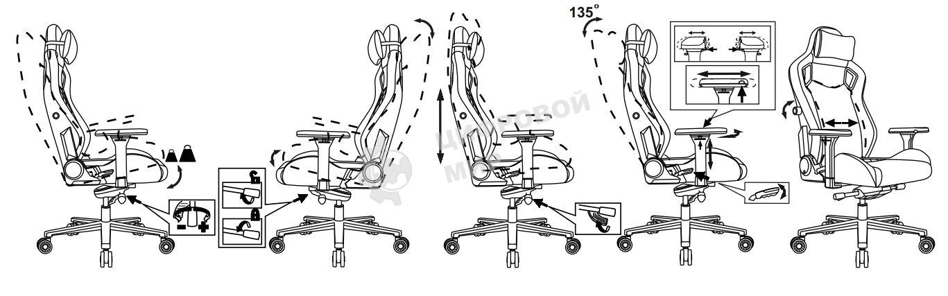 Кресло игровое Knight Craft Dragon синий эко.кожа крестов. металл