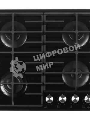 Газовая варочная панель Maunfeld EGHG.64.6CB/G, 4 конфорки, закаленное стекло, черный