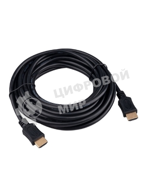 Кабель HDMI Cablexpert CC-HDMI4L-5M, 19M/19M, v2.0, Light, позол.контакты, экран, 5м, черный, пакет
