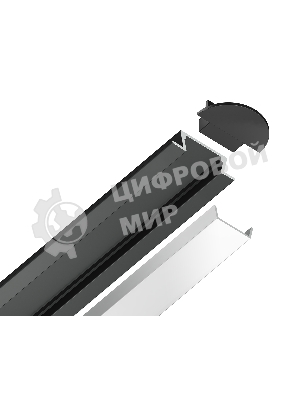 Алюминиевый профиль Ambrella light GP1001BK черный 2000*21.5*6.8
